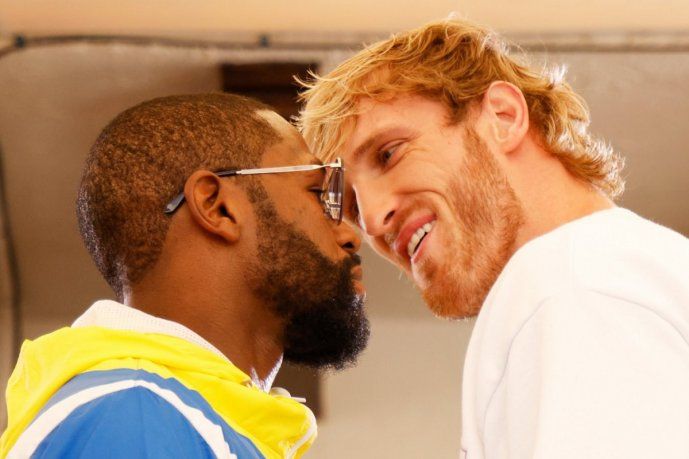El careo entre Floyd Mayweather y Logan Paul en la previa a la pelea del domingo