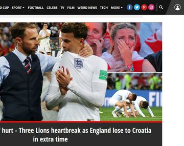 Gareth Southgate consuela a su equipo, y The Mirror vaticina cuatro años más de dolor