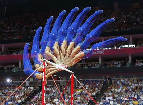 Danell Leyva de los EEUU muestra su destreza