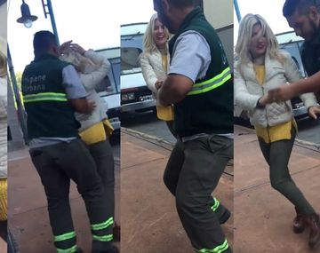 Laurita Fernández bailó salsa con un recolector de residuos