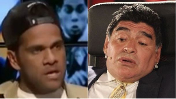 Dani Alves le pegó a Maradona