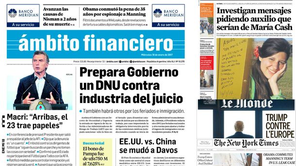 Mirá las tapas de los diarios