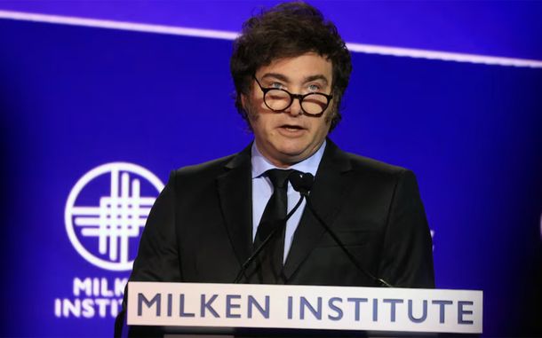 Javier Milei en el Instituto Milken.
