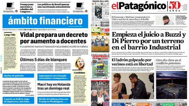 Mirá las tapas de los diarios