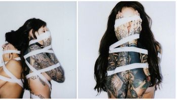 Cande Tinelli en una jugada producción de fotos con topless Cande Tinelli en una jugada producción de fotos con topless