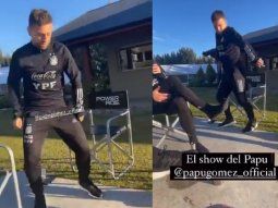El desopilante show de baile del Papu Gómez en la concentración