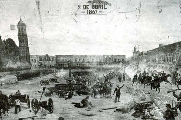 En 1867&nbsp; bajo las órdenes del general Porfirio Díaz
