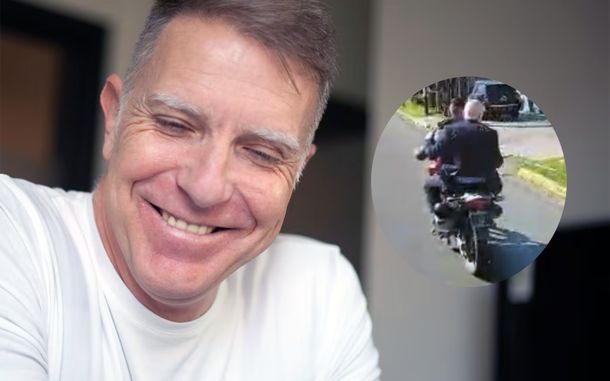 Alejandro Fantino y José Luis Espert huyendo en moto.