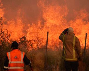 Uno de los focos de incendio en La Pampa