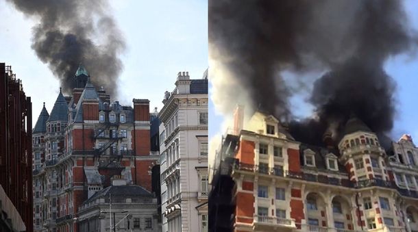Inglaterra: se incendió un lujoso hotel en el centro de Londres