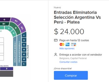 Dan de baja las publicaciones que revenden entradas para Argentina-Perú