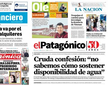 Tapas de diarios del&nbsp;jueves 2 de febrero de 2017