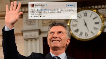 Mauricio Macri felicitó a Donald Trump Mauricio Macri felicitó a Donald Trump