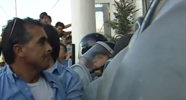 Protesta de colectiveros por la muerte de Leandro Alcaraz