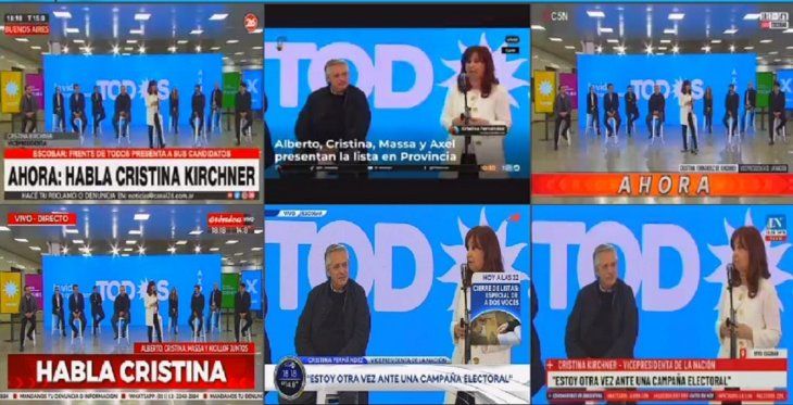 El acto del Frente de Todos, en cadena nacional