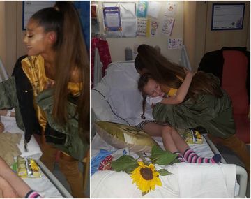 Ariana Grande junto a una de las vícytimas del atentado del Manchester Arena