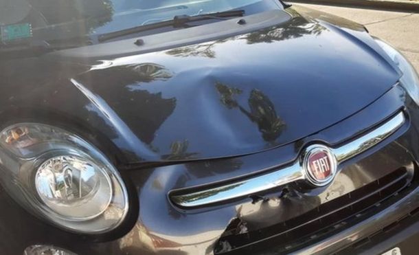 Así quedó el auto de Carolina Piparo tras el confuso incidente