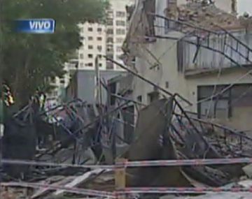 Impresionante derrumbe en Núñez