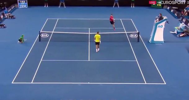 El momento en el que Wawrinka remata