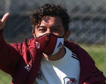 Marcelo Gallardo en la práctica de River. Foto: Twitter de River.