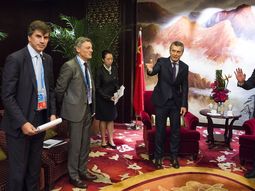 Macri con Liu Quitao de China Communications Construction Company Macri con Liu Quitao de China Communications Construction Company