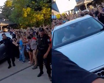 Multitudinario recibimiento para Lionel Messi en Rosario