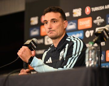 Lionel Scaloni en la conferencia de prensa tras el amistoso ante Islandia.&nbsp;