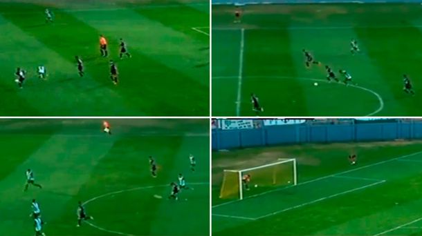 Matías Jaime vio que el arquero rival estaba adelantado y marcó desde lejos un golazo para All Boys.