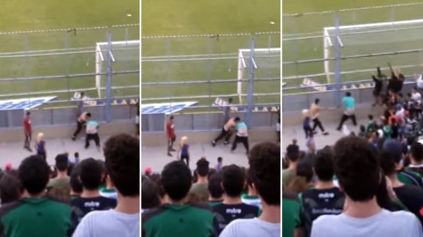 Dos hinchas de San Martín se pelearon en plena tribuna