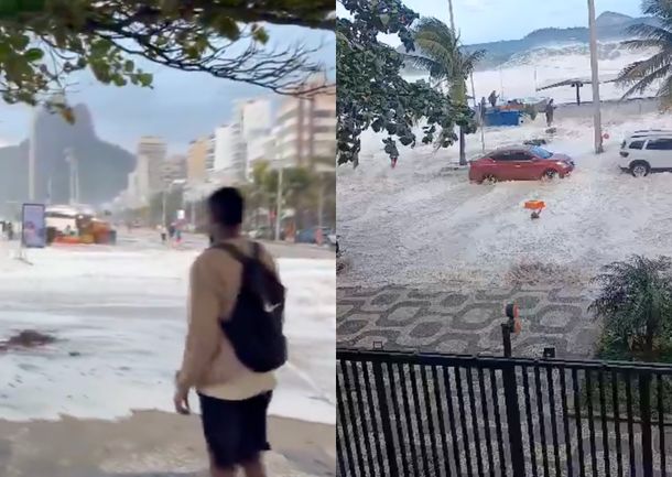 Impresionante ciclón extratropical en Río de Janeiro: los videos de las olas de casi cuatro metros