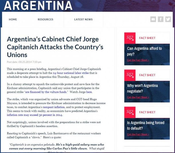 Los fondos buitre respaldaron a Moyano y Barrionuevo