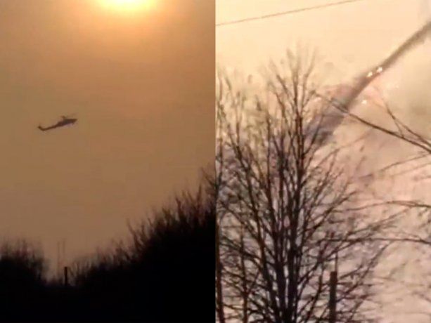 VIDEO: Un helicóptero ruso se partió en dos tras ser alcanzado por un misil de alta tecnología británico