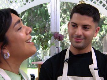 Ángela Leiva, muy cariñosa con Gastón Edul en Bake Off Famosos