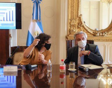 Carla Vizotti y Alberto Fernández