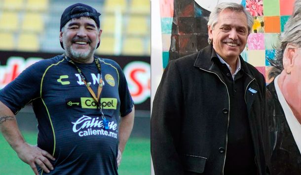 Diego Maradona y Alberto Fernández