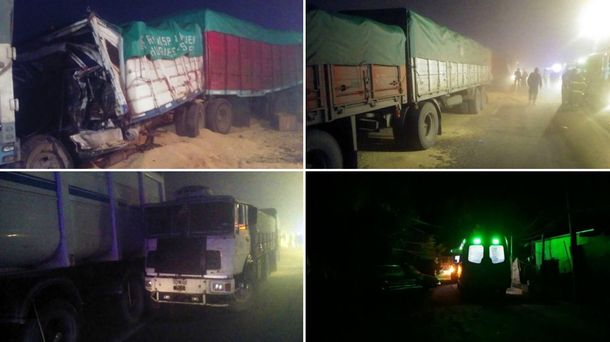Asi quedaron los camiones tras el choque
