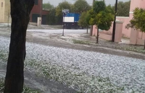 Ya graniza en Río Cuarto. Gentileza: Cadena 3