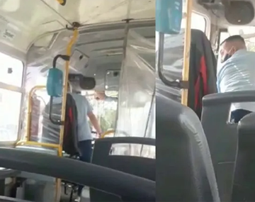 VIDEO: Un colectivero estalló de furia por una bombita de agua