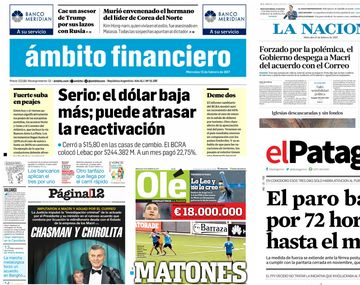 Tapas de diarios del miércoles 15 de febrero de 2017