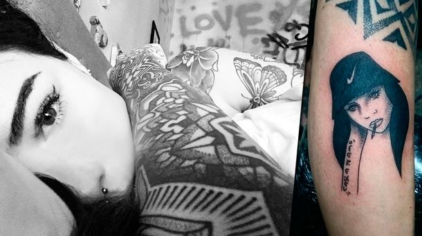 El nuevo tattoo de Cande Tinelli con las iniciales de San Lorenzo: Turra fumanchera