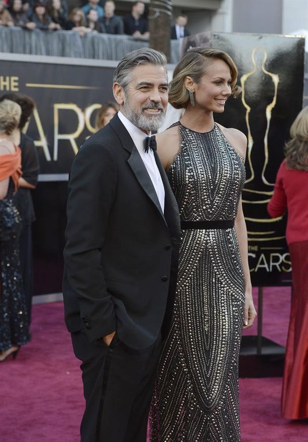 El actor George Clooney y su novia Stacy Keibler