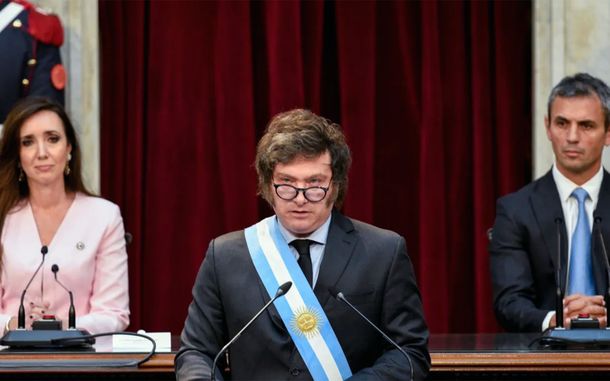 Javier Milei durante la apertura de sesiones de 2024.