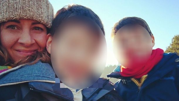 Mariana junto a su hijo Benjamin y su hermano