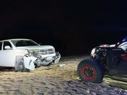 La Amarok y la UTV que colisionaron en Pinamar. La Amarok y la UTV que colisionaron en Pinamar.