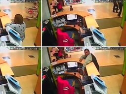 Un ladrón roba un súper con su hija en el carrito