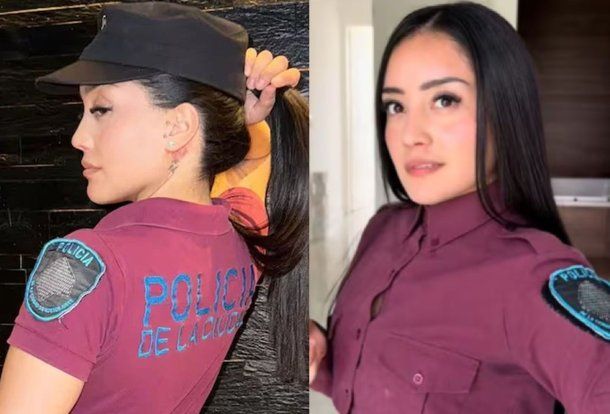 Nicole V., la policía tiktoker que fue suspendida por compartir videos eróticos con el uniforme puesto. Nicole V., la policía tiktoker que fue suspendida por compartir videos eróticos con el uniforme puesto.