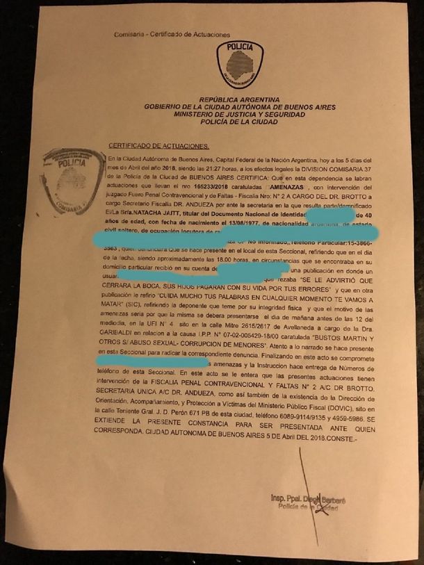 La última de Natacha Jaitt: hizo denuncia por amenazas de muerte