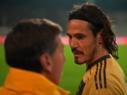 La frustración de Cavani al ser reemplazado en Boca: ¿Por qué me sacan a mi?