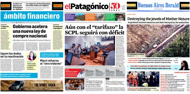 Tapas de diarios del viernes 24 de marzo de 2017