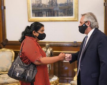 Margarita Barrientos y Alberto Fernández